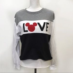 Disney Cropped Sweatshirt Love Mickey